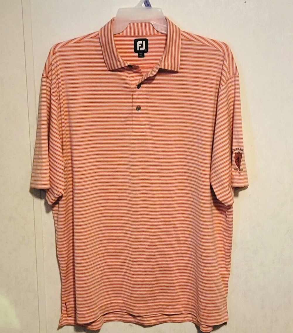 Foot Joy Shirt Mens 2XL Pink Golf Polo Logo FJ Cranberry Highlands Golf Course